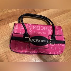 BCBG Barbie Pink and  black Print Purse/handbag/bag Excellent condition EUC
